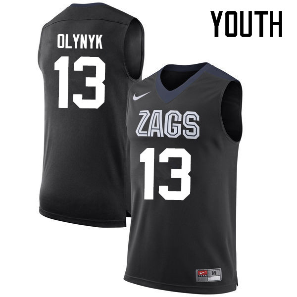Youth #13 Kelly Olynyk Gonzaga Bulldogs College Basketball Jerseys-Black
